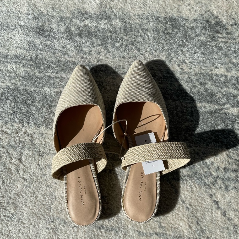 ANN TAYLOR FACTORY Metallic Mule Slides